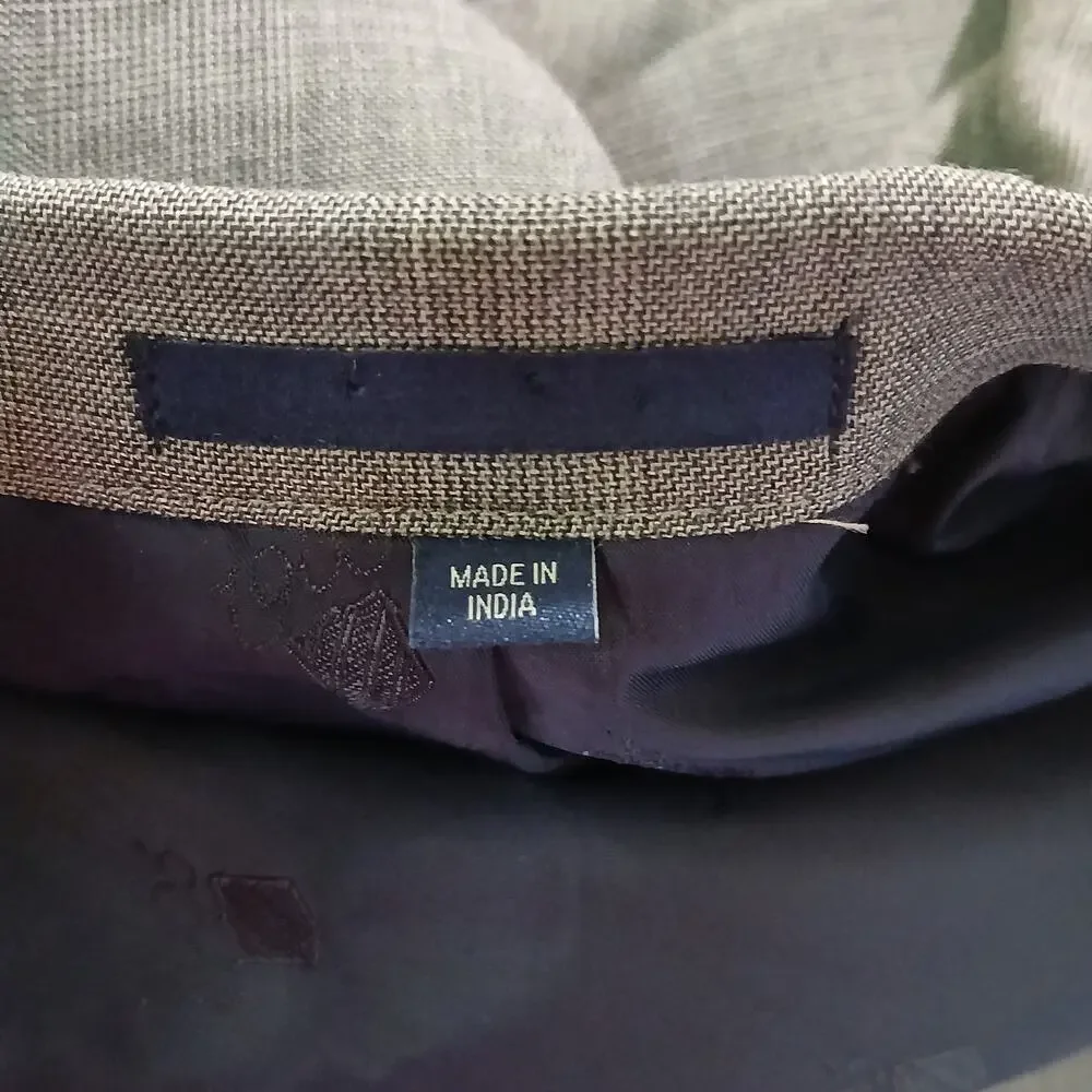 Jos.A.Bank Brrr Comfort blazer 48L Slate Grey Wool Tailored-Fit Plaid Classic